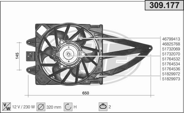 AHE 309.177 - Ventola, Raffreddamento motore www.autoricambi360.it
