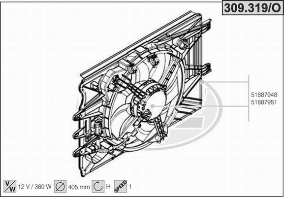 AHE 309.319/O - Ventola, Raffreddamento motore www.autoricambi360.it