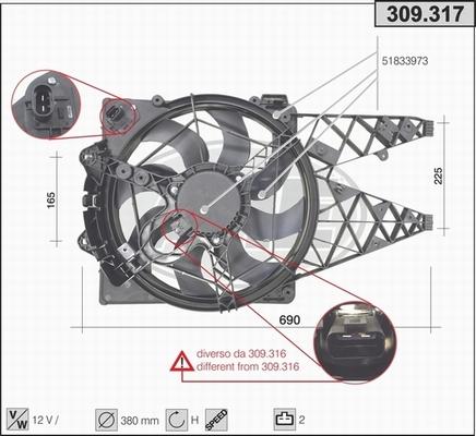 AHE 309.317 - Ventola, Raffreddamento motore www.autoricambi360.it