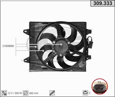 AHE 309.333 - Ventola, Raffreddamento motore www.autoricambi360.it