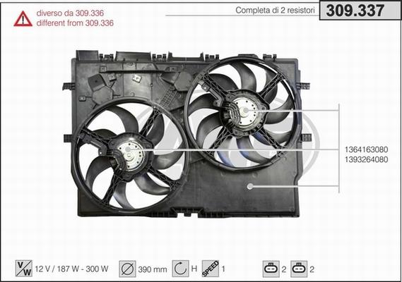 AHE 309.337 - Ventola, Raffreddamento motore www.autoricambi360.it