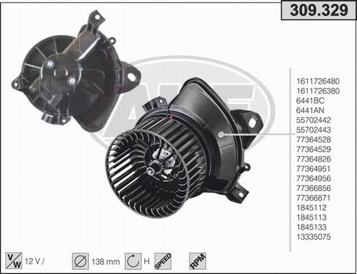 AHE 309.329 - Ventola, Raffreddamento motore www.autoricambi360.it