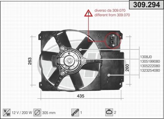 AHE 309.294 - Ventola, Raffreddamento motore www.autoricambi360.it