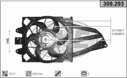 AHE 309.293 - Ventola, Raffreddamento motore www.autoricambi360.it