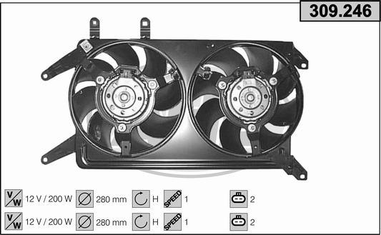 AHE 309.246 - Ventola, Raffreddamento motore www.autoricambi360.it