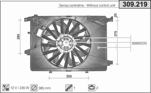 AHE 309.219 - Ventola, Raffreddamento motore www.autoricambi360.it