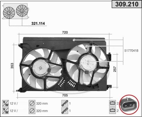 AHE 309.210 - Ventola, Raffreddamento motore www.autoricambi360.it
