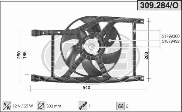 AHE 309.284/O - Ventola, Raffreddamento motore www.autoricambi360.it