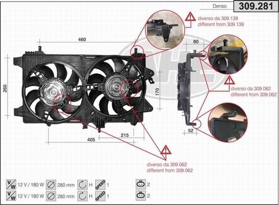 AHE 309.281 - Ventola, Raffreddamento motore www.autoricambi360.it