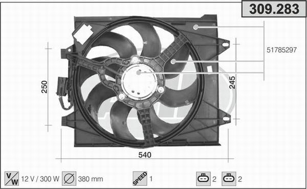 AHE 309.283 - Ventola, Raffreddamento motore www.autoricambi360.it