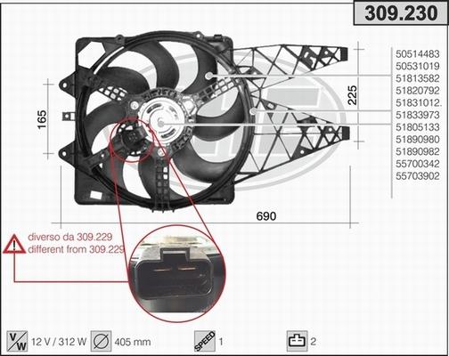 AHE 309.230 - Ventola, Raffreddamento motore www.autoricambi360.it