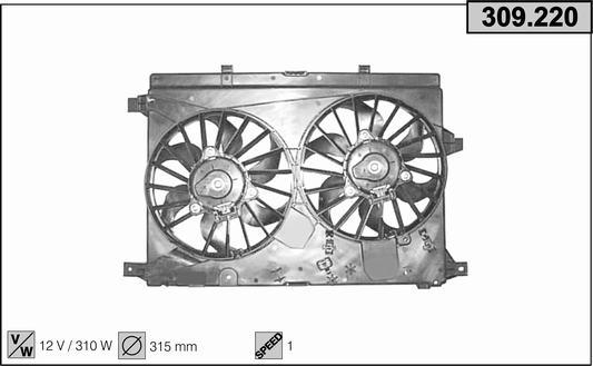 AHE 309.220 - Ventola, Raffreddamento motore www.autoricambi360.it