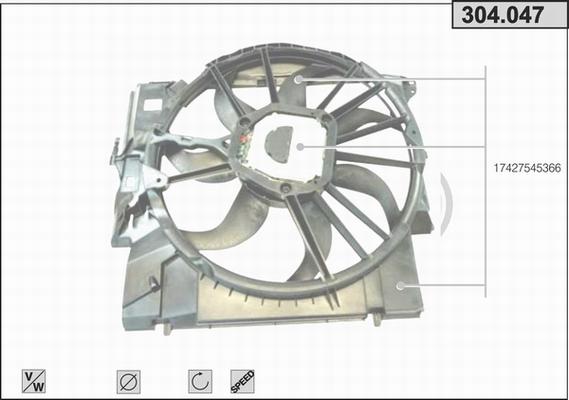AHE 304.047 - Ventola, Raffreddamento motore www.autoricambi360.it