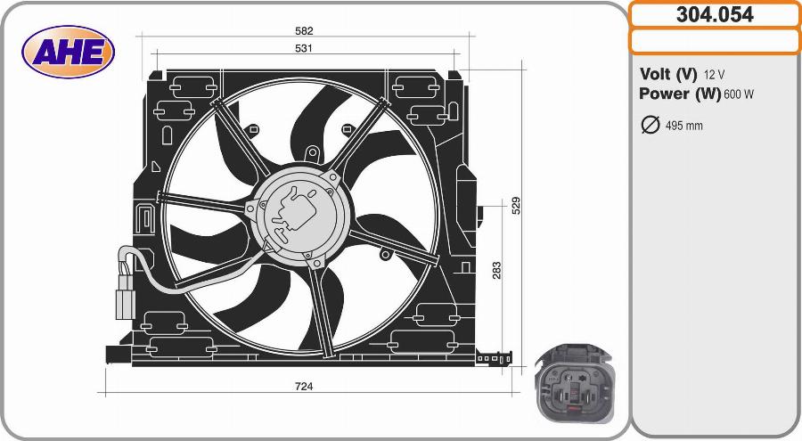 AHE 304.054 - Ventola, Raffreddamento motore www.autoricambi360.it