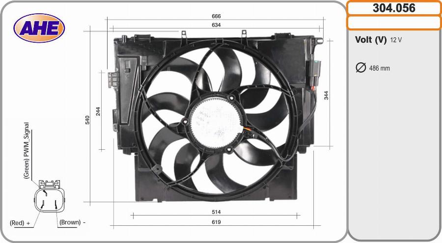 AHE 304.056 - Ventola, Raffreddamento motore www.autoricambi360.it