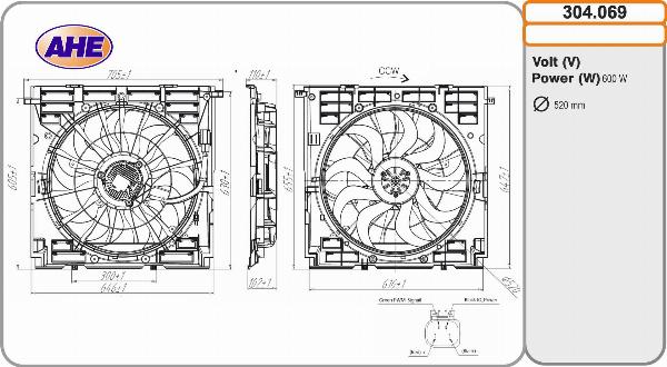 AHE 304.069 - Ventola, Raffreddamento motore www.autoricambi360.it