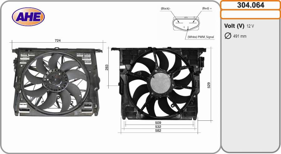 AHE 304.064 - Ventola, Raffreddamento motore www.autoricambi360.it