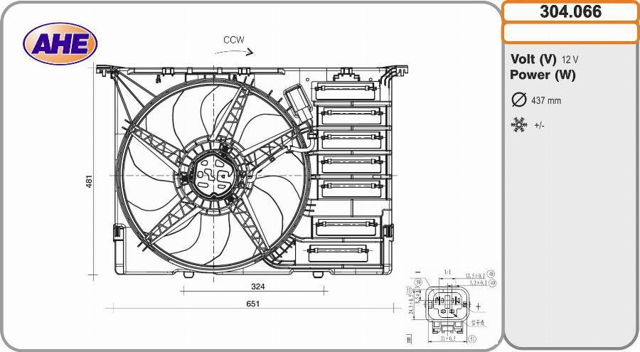 AHE 304.066 - Ventola, Raffreddamento motore www.autoricambi360.it