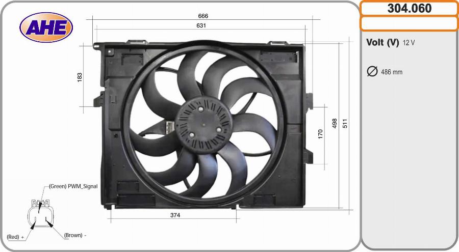 AHE 304.060 - Ventola, Raffreddamento motore www.autoricambi360.it