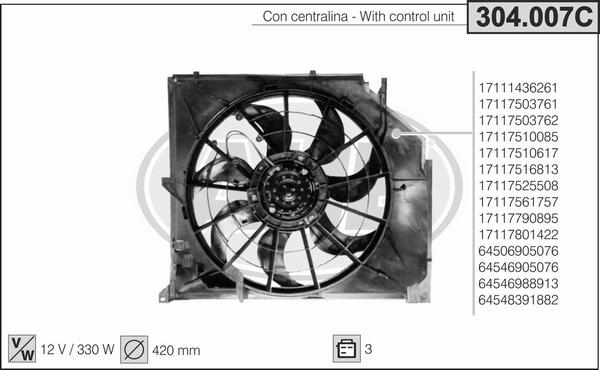 AHE 304.007C - Ventola, Raffreddamento motore www.autoricambi360.it