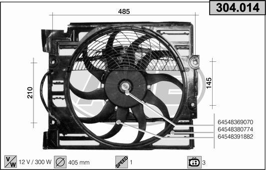 AHE 304.014 - Ventola, Raffreddamento motore www.autoricambi360.it