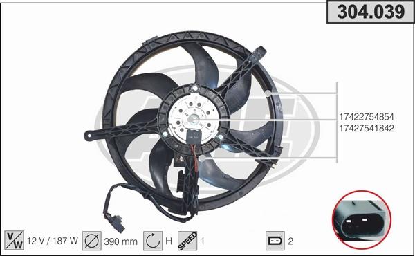 AHE 304.039 - Ventola, Raffreddamento motore www.autoricambi360.it
