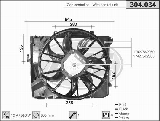 AHE 304.034 - Ventola, Raffreddamento motore www.autoricambi360.it