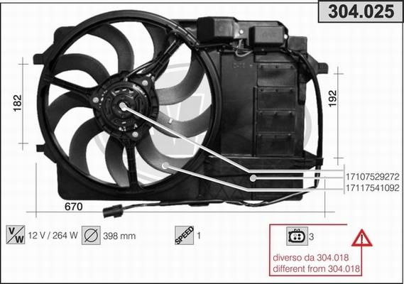 AHE 304.025 - Ventola, Raffreddamento motore www.autoricambi360.it