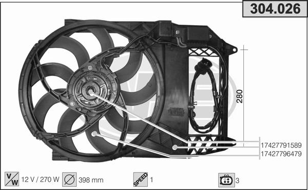 AHE 304.026 - Ventola, Raffreddamento motore www.autoricambi360.it