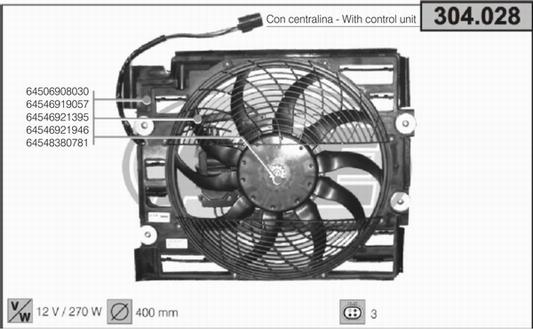 AHE 304.028 - Ventola, Raffreddamento motore www.autoricambi360.it