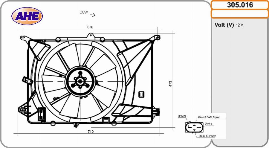 AHE 305.016 - Ventola, Raffreddamento motore www.autoricambi360.it