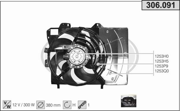 AHE 306.091 - Ventola, Raffreddamento motore www.autoricambi360.it