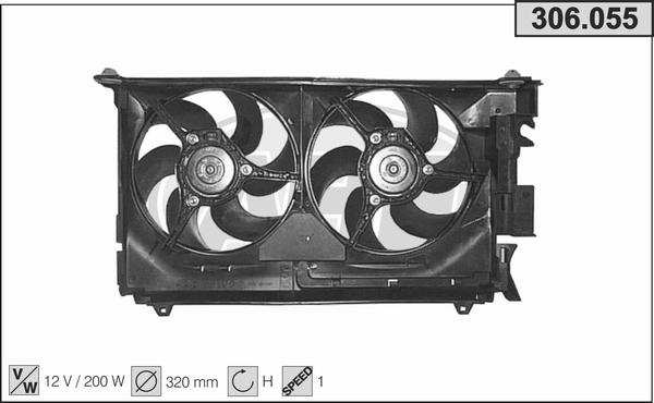 AHE 306.055 - Ventola, Raffreddamento motore www.autoricambi360.it