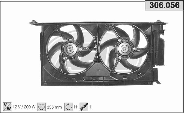 AHE 306.056 - Ventola, Raffreddamento motore www.autoricambi360.it