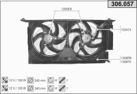 AHE 306.057 - Ventola, Raffreddamento motore www.autoricambi360.it