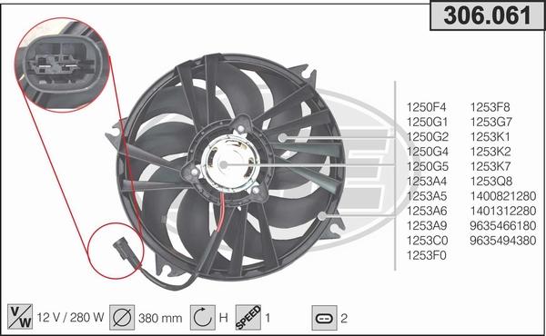 AHE 306.061 - Ventola, Raffreddamento motore www.autoricambi360.it
