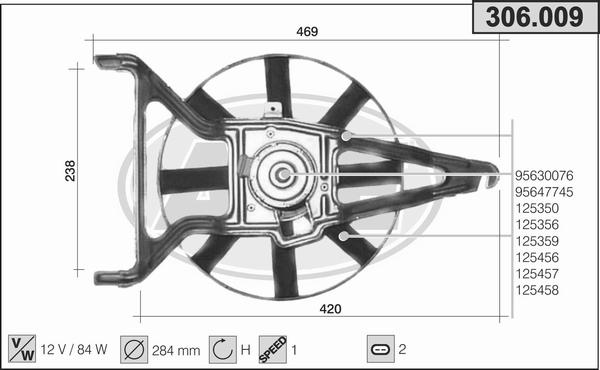 AHE 306.009 - Ventola, Raffreddamento motore www.autoricambi360.it