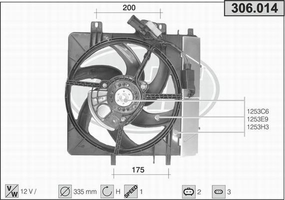 AHE 306.014 - Ventola, Raffreddamento motore www.autoricambi360.it