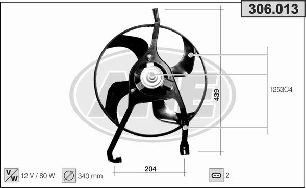 AHE 306.013 - Ventola, Raffreddamento motore www.autoricambi360.it