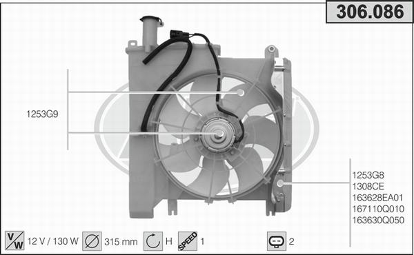 AHE 306.086 - Ventola, Raffreddamento motore www.autoricambi360.it