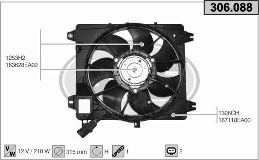 AHE 306.088 - Ventola, Raffreddamento motore www.autoricambi360.it
