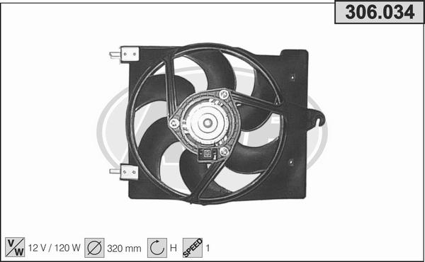 AHE 306.034 - Ventola, Raffreddamento motore www.autoricambi360.it