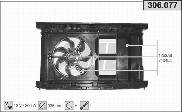 AHE 306.077 - Ventola, Raffreddamento motore www.autoricambi360.it