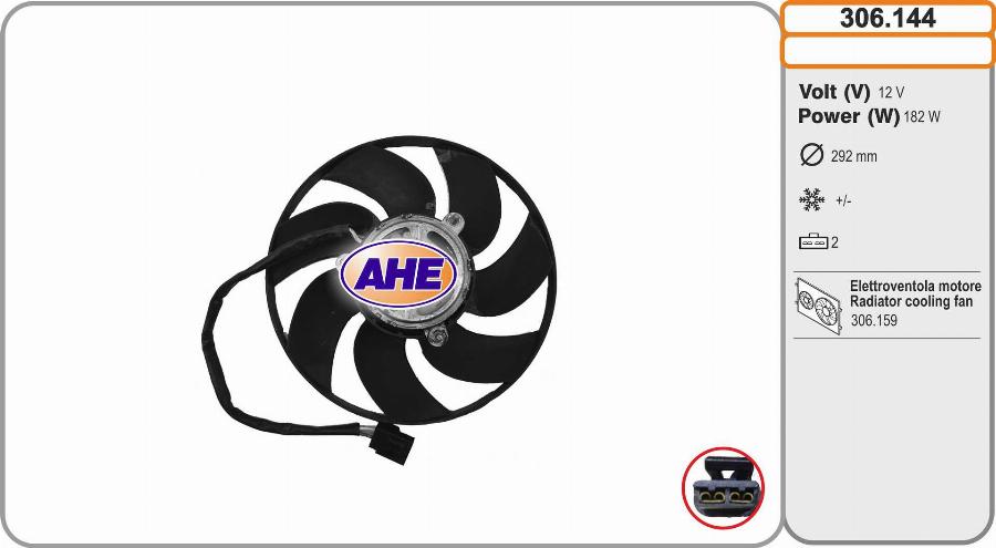 AHE 306.144 - Ventola, Raffreddamento motore www.autoricambi360.it