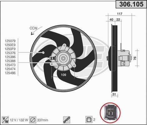 AHE 306.105 - Ventola, Raffreddamento motore www.autoricambi360.it