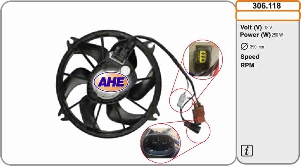 AHE 306.118 - Ventola, Raffreddamento motore www.autoricambi360.it