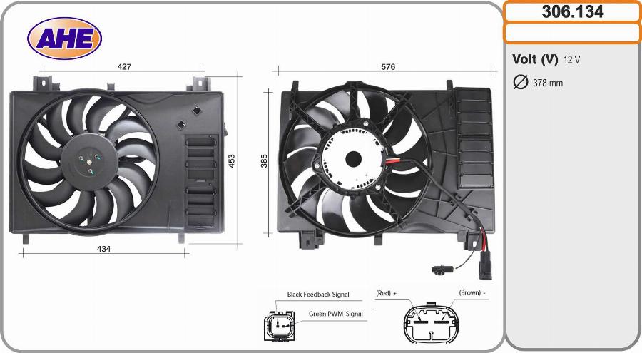 AHE 306.134 - Ventola, Raffreddamento motore www.autoricambi360.it