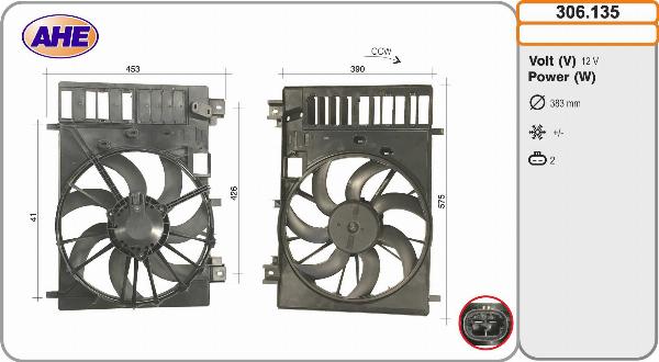AHE 306.135 - Ventola, Raffreddamento motore www.autoricambi360.it