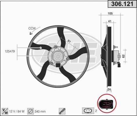 AHE 306.121 - Ventola, Raffreddamento motore www.autoricambi360.it