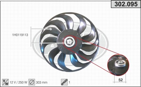 AHE 302.095 - Ventola, Raffreddamento motore www.autoricambi360.it